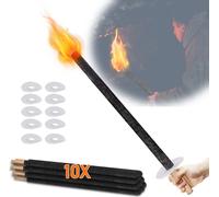 Jopassy 10 torches Temps de combustion 45 min. Torches de cire incl. 10 x protections pour les mains, avec poignée extra longue, pour les randonnées nocturnes et les événements
