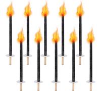 Jopassy 10x flambeaux,torches de cire avec protection pour les mains, avec poignée extra longue, pour les randonnées nocturnes et les événements dans le jardin ou pour Pâques/Sylvestre，42cm