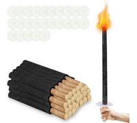 Jopassy 25 torches Temps de combustion 45 min. Torches de cire incl. 25 x protections pour les mains, avec poignée extra longue, pour les randonnées nocturnes et les événements
