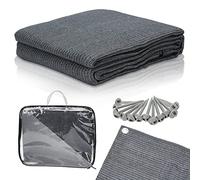 Jopassy 3 x 3 m - Tapis pour auvent d'extérieur - Avec 12 trous, 13 piquets et sac de transport - En polyéthylène haute densité - Respirant, antidérapant - Gris bleu