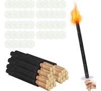 Jopassy 50 torches Temps de combustion 45 min. Torches de cire incl. 50 x protège-mains, avec poignée extra longue, pour les randonnées nocturnes et les événements