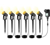 Jopassy 6pcs. spot de jardin LED avec piquet de terre, spot extérieur éclairage de jardin avec prise étanche IP65 blanc chaud