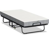 Jopassy 90x200cm Lit d'invité pliable avec matelas jusqu'à 150kg, sur roulettes Design portable