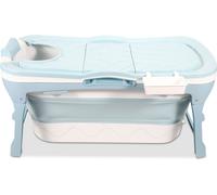 Jopassy Baignoire adulte Baignoire pliante Baignoire pliante pour la douche Adultes SPA Badeeime Bleu 118x60x50cm