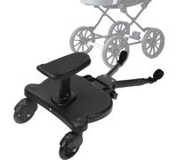 Jopassy Buggy Board avec siège Kiddyboard Poussette Board Marchepied universel Pédale auxiliaire 360°Deux roues Design Noir