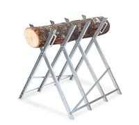 Jopassy Chevalet de sciage pour tronçonneuse - Peu encombrant et charge jusqu'à 150 kg - Robuste et pliable - Tôle galvanisée pour résistance à l'humidité et à la corrosion - 81 x 80 x 80 cm