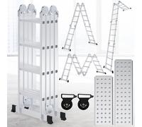 Jopassy Echelle polyvalente 4x4 470cm Echelle multifonctionnelle Echelle pliante Echelle télescopique Echelle à cadre A Echelle d'appui Echelle de ménage Echelle en aluminium