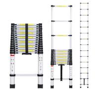 Jopassy Échelle télescopique de 4,4 m - En aluminium antidérapant - Charge maximale : 150 kg - Échelle extensible - Avec poignée de transport - Multifonction
