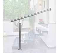 Jopassy Garde-corps d'entrée en acier inoxydable 180 cm Pour escaliers Rampe murale Rampe d'escalier extérieure et intérieure