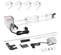 Jopassy Kit de tournebroche électrique de 107 cm, moteur en acier inoxydable 220 V-240 V, avec 4 aiguilles à viande, rôtissoire, tournebroche, charge maximale 10 kg, broche pour barbecue de qualité