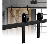 Jopassy Kit Ferrure de Porte Coulissante, Système pour Porte en Bois Simple, Capacité 150 kg, Rectangulaire, 244 cm