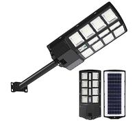 Jopassy Lampadaire solaire 400 W avec détecteur de mouvement, éclairage extérieur pour parcs, couloirs et applications de sécurité, blanc, étanche IP65, 1 lot