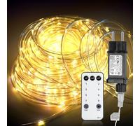 Jopassy LED Tube Lumière lumineux, Ruban LED lumineux Étanche IP65,LED Tube Lumière lumineux RGB 220 V éclairage, avec Télécommande, Pour Fête de Noël (Blanc Chaud, 20m)