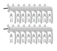Jopassy Lot de 16 poignées de fenêtre en aluminium avec serrure de longueur de goupille de 35 cm - Sécurité enfant - Verrouillables - Pour toutes les fenêtres et portes de balcon - Blanc