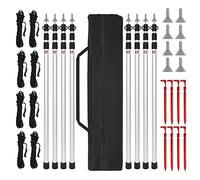 Jopassy Lot de 8 poteaux de tente réglables en hauteur de 87,5 à 234,5 cm - En alliage d'aluminium - Avec mécanisme de verrouillage torsadé - Pour tente, bâche, voile d'ombrage ou bâche