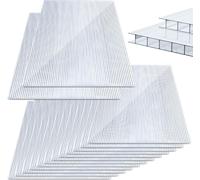 Jopassy Plaque alvéolaire en polycarbonate - 14 pièces, épaisseur 4mm, 121 x 60.5 cm, 10.25 m², résistant aux UV, transparent - plaque double paroi, plaque de serre, plaque alvéolaire pour serre