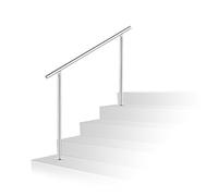 Jopassy Rampe d'escalier en acier inoxydable pour l'intérieur et l'extérieur, garde-corps pour escaliers, parapet, balcon (180 cm, 0 traverses)