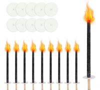 Jopassy Torches de cire avec protection des mains Torches pour l'extérieur, torches temps de combustion 45 min pour l'extérieur jardin 10 pièces