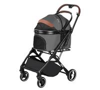 JoPet Poussette pour chiens de petite taille et medlium, cadre en alliage d'aluminium, poussette pour chien, poussette pour chat, chariot pliable, transporteur, pliage automatique à une main, roue à