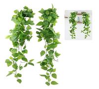 JOPHEK 2 Pièces Plante Artificielle Tombante, Plantes Artificielles Suspendues Feuilles D'eucalyptus, Plantes Artificielles Interieur pour la Maison Jardin Intérieur Décoration Extérieure (108CM)