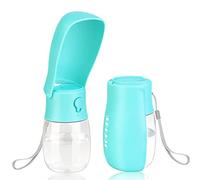 JOPHEK 300ML Bouteille d'eau pour Chien Chat, Distributeur d'eau Portable Gourde avec Bouton Lock et Filtre à Charbon Actif Convient pour Le Camping Le Randonnée