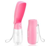 JOPHEK 550ML Bouteille d'eau pour Chien Chat, Distributeur d'eau Portable Gourde avec Bouton Lock et Filtre à Charbon Actif Convient pour Le Camping Le Randonnée