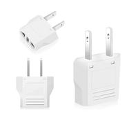 JOPHEK Adaptateur Prise USA, Adaptateur Prise France vers USA, Adaptateur Prise Canada, Adaptateur USA, Adaptateur Prise Universelle Americaine pour Aller aux Japon Canada Thaïlande - Blanc (4)