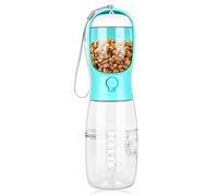 JOPHEK Bouteille d'eau pour Chien Chat, 550ml Distributeur d'eau Portable Gourde avec 100ml Bouteille de Collation et Filtre à Charbon Actif pour Les Excursions en Camping