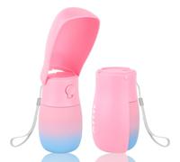 JOPHEK Gourde portable 300 ml pour animaux de compagnie, pliable à 180 °, anti-fuite, avec filtre à charbon actif, pour promenade quotidienne, voyage, camping
