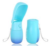 JOPHEK Gourde portable 300 ml pour animaux de compagnie, pliable à 180 °, anti-fuite, avec filtre à charbon actif, pour promenade quotidienne, voyage, camping