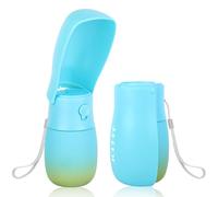 JOPHEK Gourde portable 300 ml pour animaux de compagnie, pliable à 180 °, anti-fuite, avec filtre à charbon actif, pour promenade quotidienne, voyage, camping