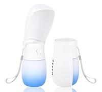 JOPHEK Gourde portable 300 ml pour animaux de compagnie, pliable à 180 °, anti-fuite, avec filtre à charbon actif, pour promenade quotidienne, voyage, camping