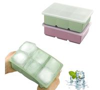 JOPHEK Moule à Glaçons, 2 Pièces 12 Compartiments Bac à Glaçons en Silicone avec Couvercle, Gros Glçons Carrés 4,8cm pour Cocktails, Whisky, Vin, Fruits, Purées de Fruits, Glaces