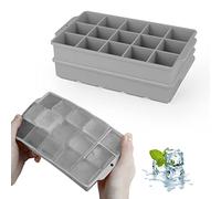 JOPHEK Moule à Glaçons, 2 Pièces 30 Compartiments Bac à Glaçons en Silicone, Glçons Carrés 3,5cm pour Cocktails, Whisky, Vin, Fruits, Purées de Fruits, Glaces