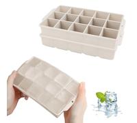 JOPHEK Moule à Glaçons, 2 Pièces 30 Compartiments Bac à Glaçons en Silicone, Glçons Carrés 3,5cm pour Cocktails, Whisky, Vin, Fruits, Purées de Fruits, Glaces