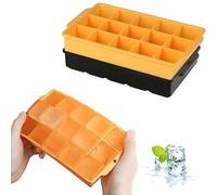 JOPHEK Moule à Glaçons, 2 Pièces 30 Compartiments Bac à Glaçons en Silicone, Glçons Carrés 3,5cm pour Cocktails, Whisky, Vin, Fruits, Purées de Fruits, Glaces