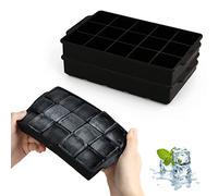 JOPHEK Moule à Glaçons, 2 Pièces de 15 Compartiments Bac à Glaçons en Silicone, Glçons Carrés 3,5 cm pour Cocktails, Whisky, Vin, Fruits, Purées de Fruits, Glaces