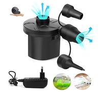 JOPHEK Pompe à Air Électrique, DC12V Gonfleur Electrique Gonfleur avec 3 Buses Pompe Électrique pour Gonflables AC 230V Pompe à Pagaies pour Sac sous Vide Matelas de Lit Piscine Gonflable