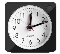 JOPHEK Réveil Analogique Silencieux, Petite Réveil De Voyage Silencieux avec Snooze et Lumière, Réveils Analogiques à Quartz pour Chambre à Coucher Bureau Voyage