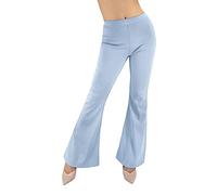 JOPHY & CO. 6038 Pantalon pattes d’eph en tissu léger, stretch et confortable, fabriqué en Italie, pour femme - Turquoise - XXL