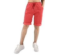 JOPHY & CO. Bermuda couleur unie pour femme (cod. 3006), rouge, XXX-Large