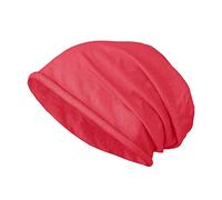 JOPHY & CO. Bonnet 100 % coton élastique et long unisexe pour adulte homme femme et enfant chapeau de style slouch léger cod.1213, rouge, Taille Unique