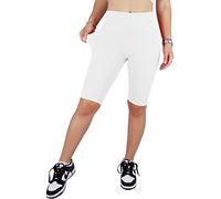 JOPHY & CO. Leggings pour femmes au-dessus du genou short extensible sous les vêtements (code 9821) - Blanc - M