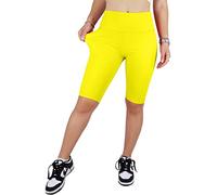 JOPHY & CO. Leggings pour femmes au-dessus du genou, short extensible sous les vêtements (code 9821) - Jaune - M