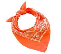 JOPHY & CO. Lot de 3, 5, 10 bandanas 100% coton pour femme, homme, enfant, couleur unie et/ou motif cachemire, référence A644 (Paisley, Orange, Set 20 pz)