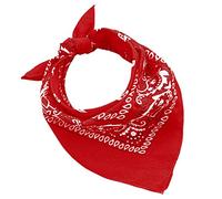 JOPHY & CO. Lot de 3, 5, 10 bandanas 100% coton pour femme, homme, enfant, couleur unie et/ou motif paisley, cod.A644, Rouge, Paisley, Set 3 pz