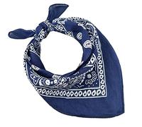 JOPHY & CO. Lot de 3, 5, 10 bandanas 100% coton pour femme, homme, enfant, couleur unie et/ou motif paisley, cod.A644, Bleu Foncé, Paisley, Set 20 pz