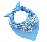 JOPHY & CO. Lot de 3, 5, 10 bandanas 100% coton pour femme, homme, enfant, couleur unie et/ou motif paisley, cod.A644, Bleu Clair, Paisley, Set 20 pz