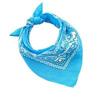 JOPHY & CO. Lot de 3, 5, 10 bandanas 100% coton pour femme, homme, enfant, couleur unie et/ou motif paisley, cod.A644, Turquoise, Paisley, Set 10 pz