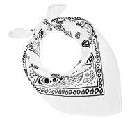 JOPHY & CO. Lot de 3, 5, 10 bandanas 100% coton pour femme, homme, enfant, couleur unie et/ou motif paisley, cod.A644, Blanc, Paisley, Set 20 pz